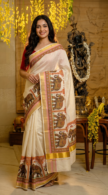 Cotton Kerala Saree | GS06