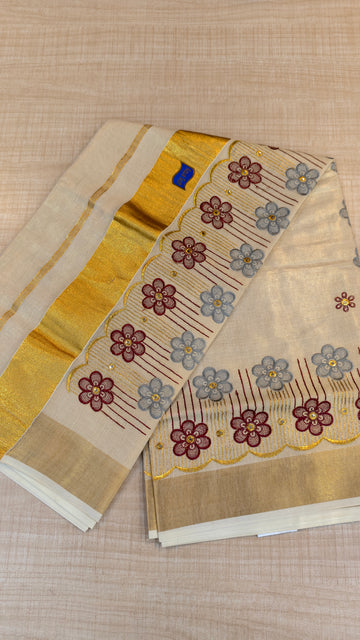 Tissue Kerala Saree|GS122