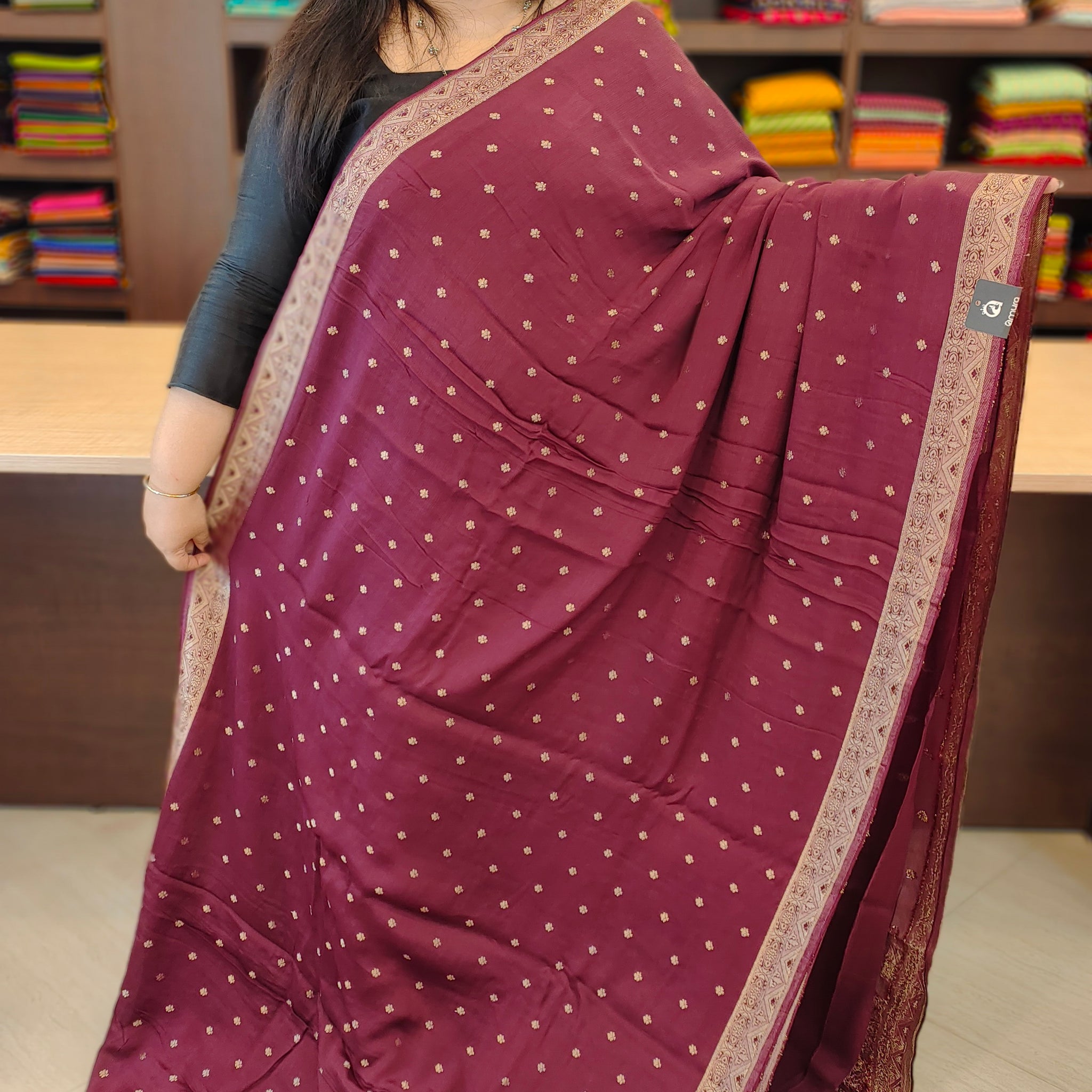 Pure Crape Saree | UT121