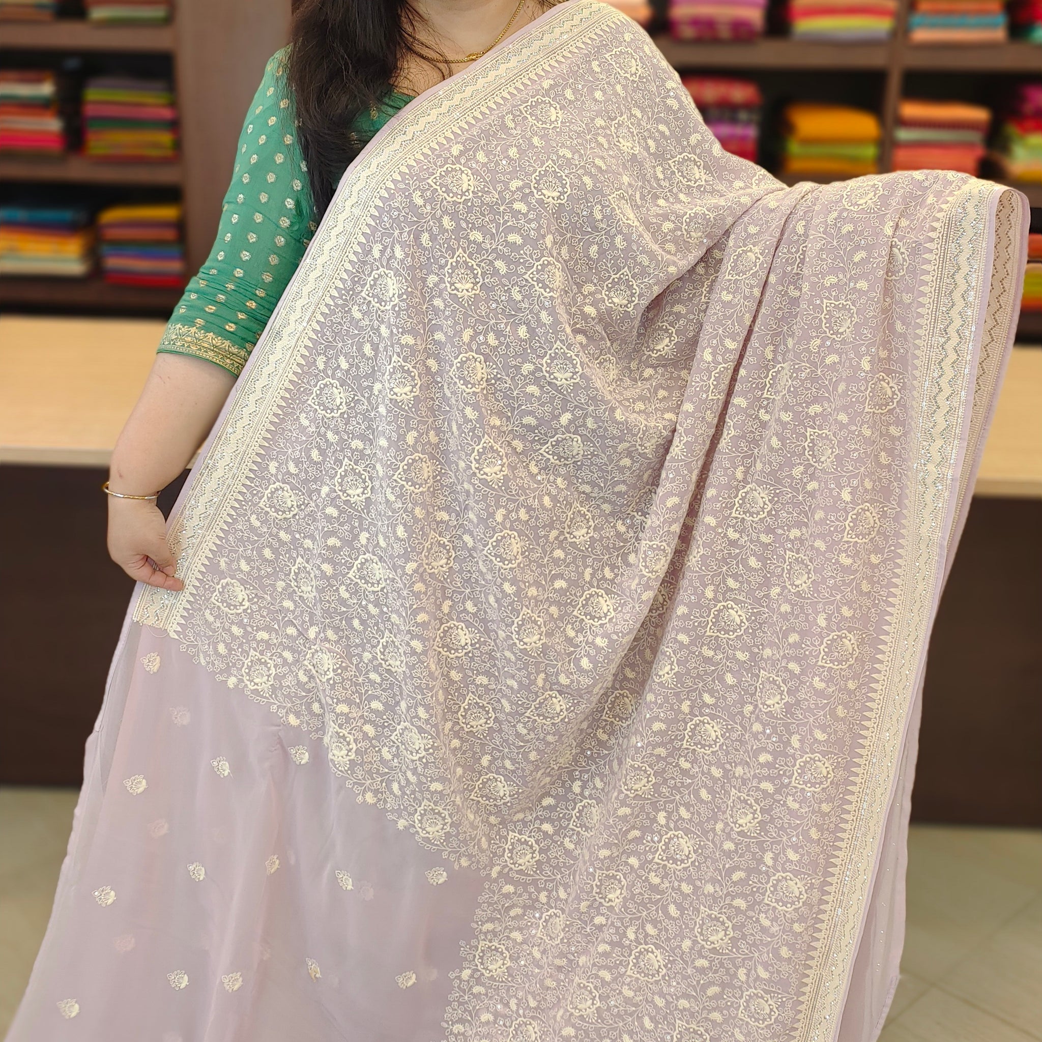 Georgette chikankari | SSWA23