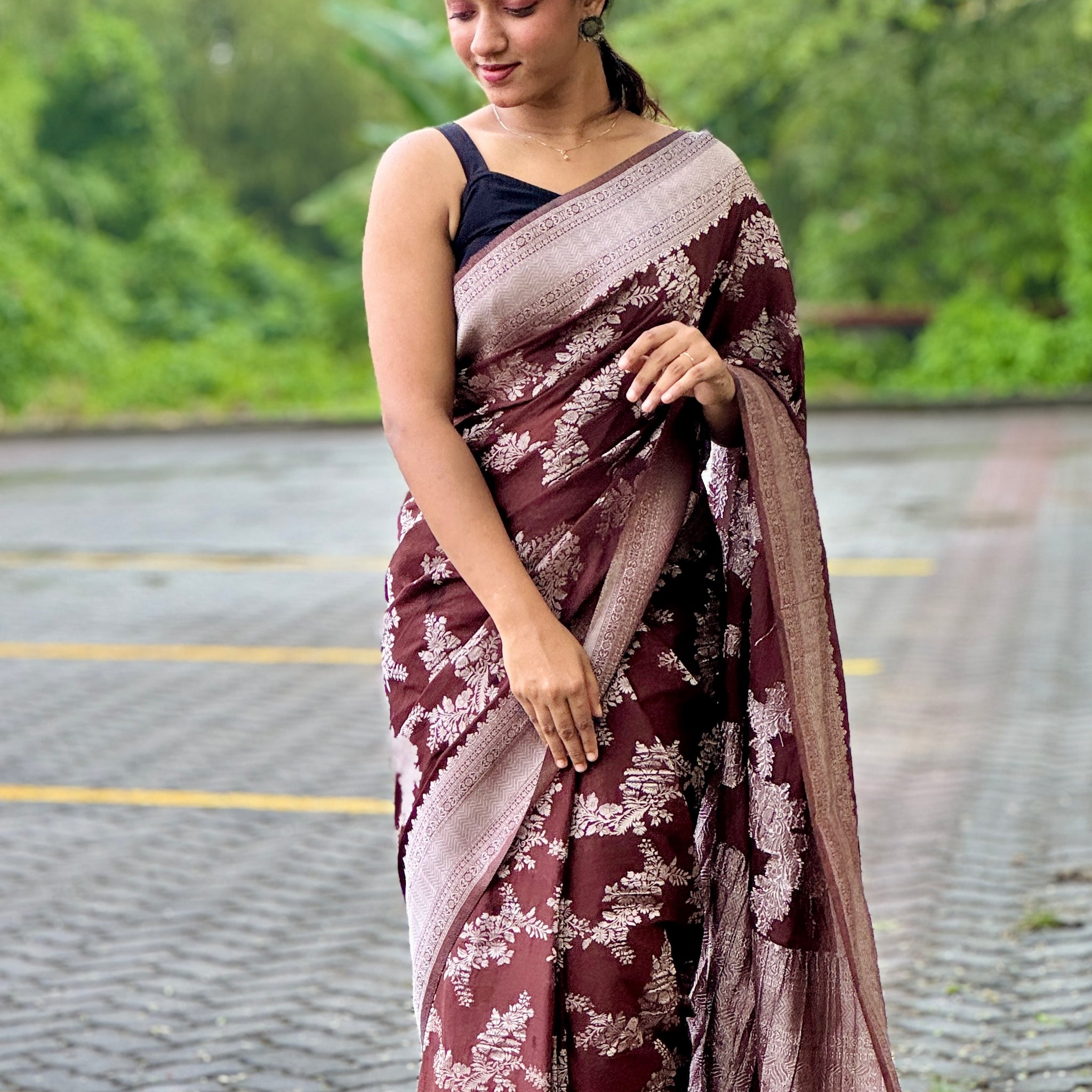 Crape Banarasi Saree | AG116