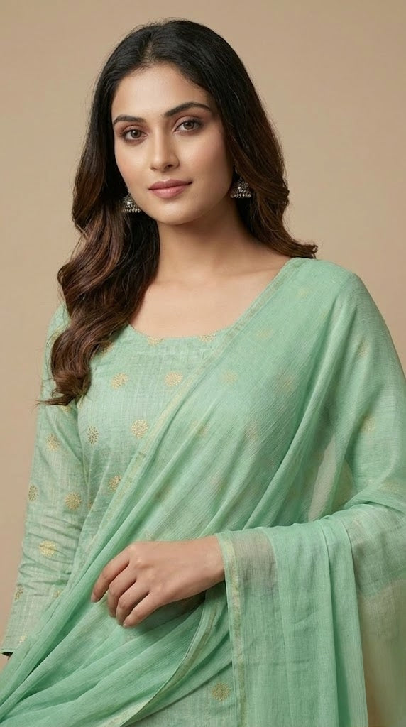 Semi Raw Silk Salwar | P8022