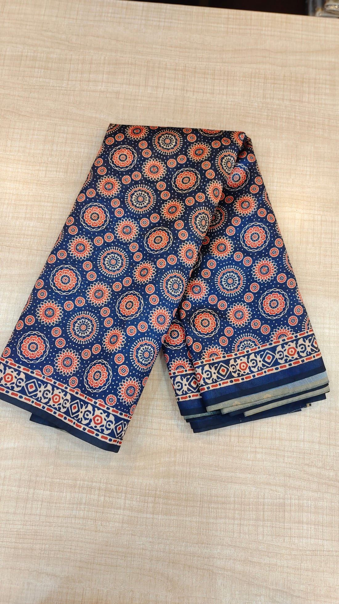 Semi Silk Ajrak Saree | AG109