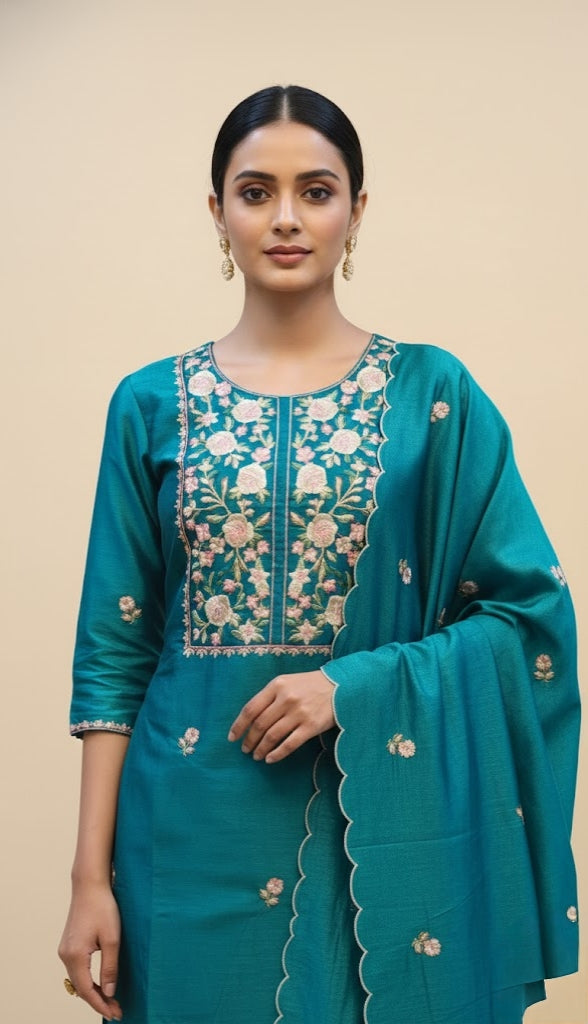 Semi Silk Salwar| P8039