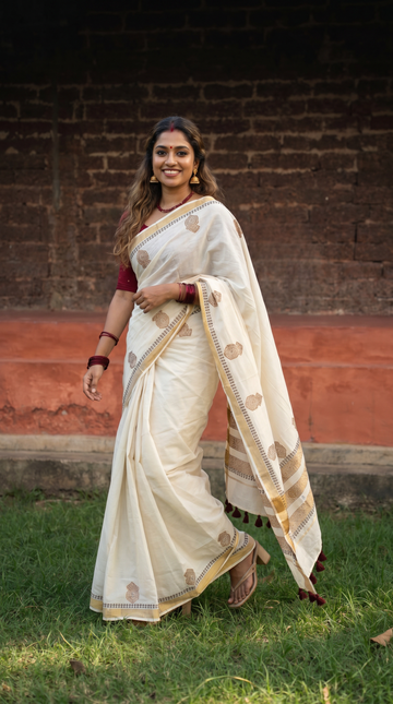 Cotton Kerala Saree | GS340