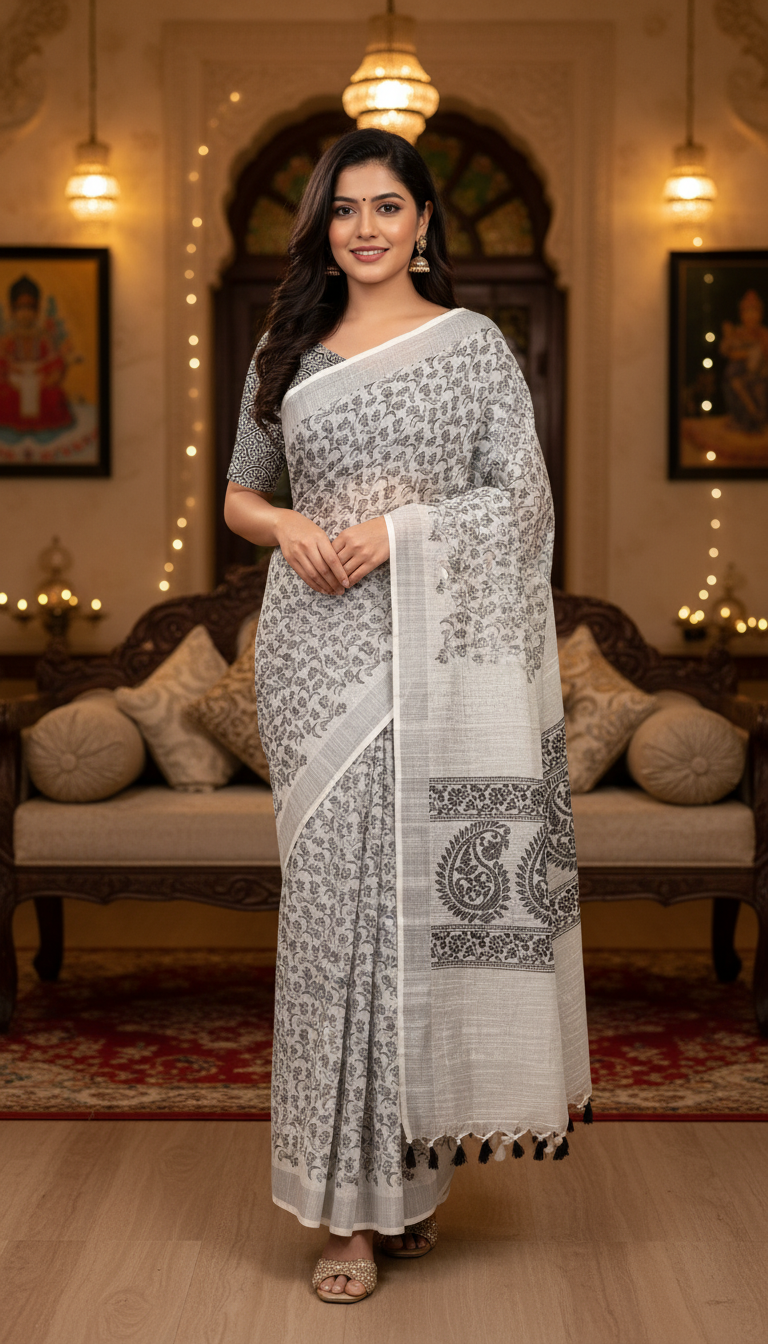 Linen Saree | MT903