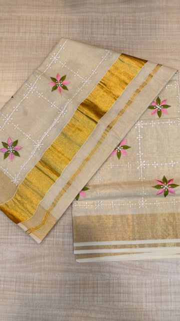 Tissue Kerala Saree | GS406