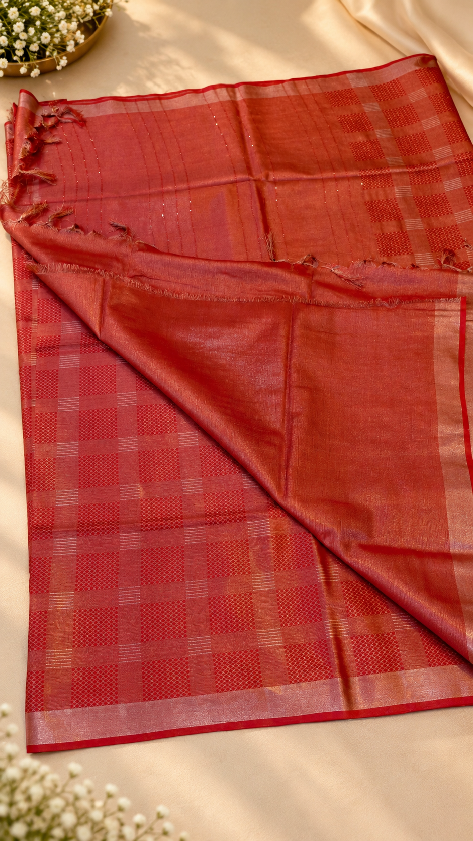 Tissue Tusser Saree | ZA100