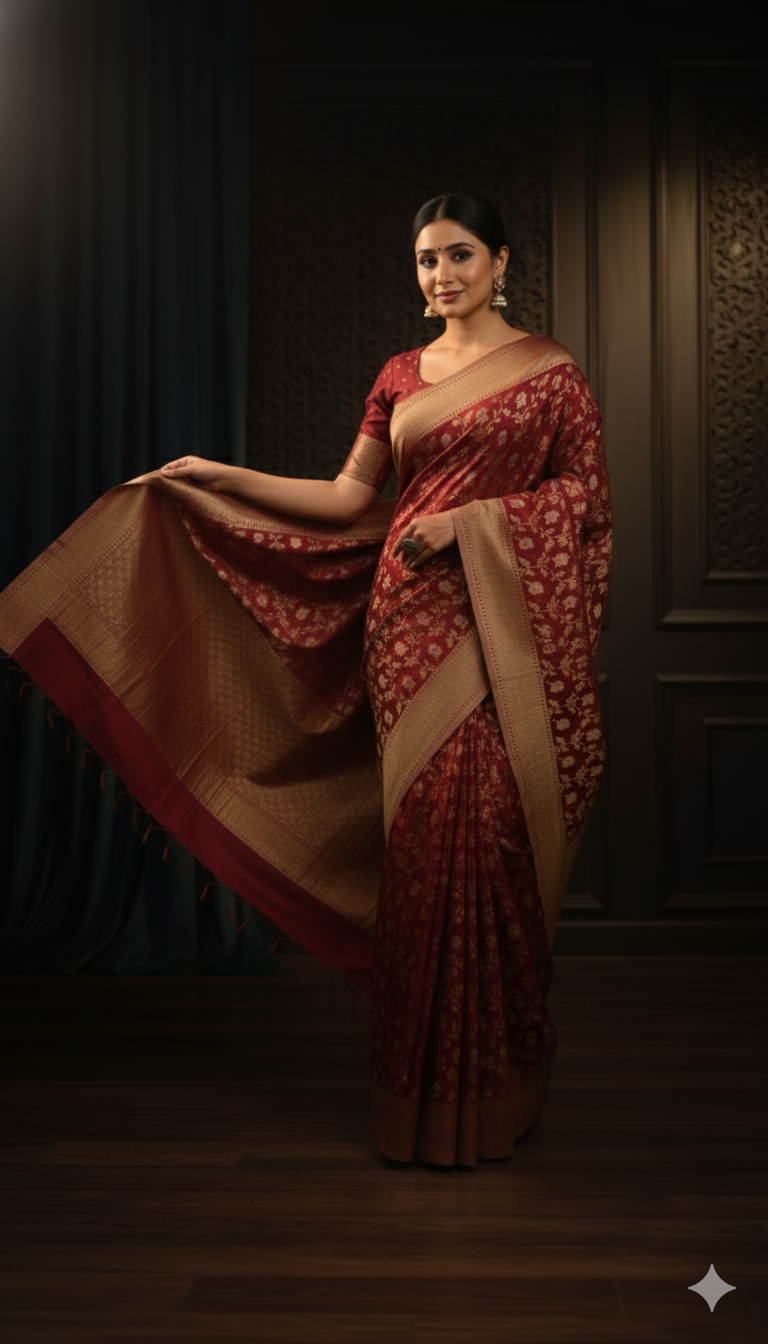 Chinnon Crape Saree | AG220