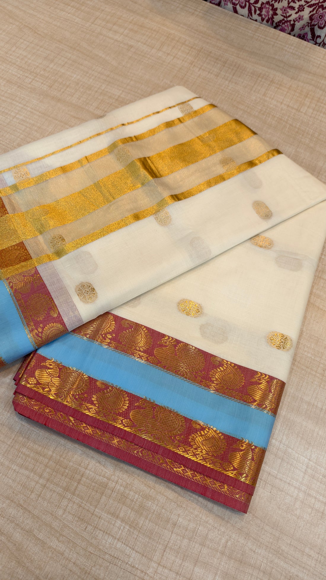 PreBooking |Dispatch on July 20th| Kerala Cotton Saree | GS402