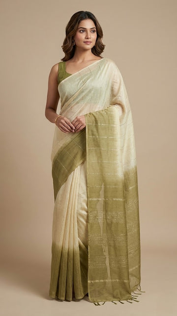 Semi Tussar Saree | ZH201