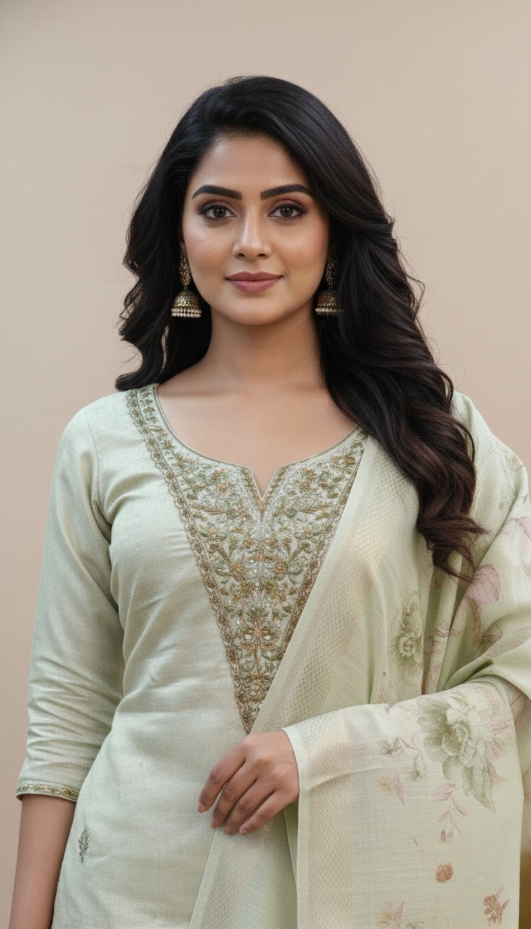 Semi Raw Silk Salwar | P0132