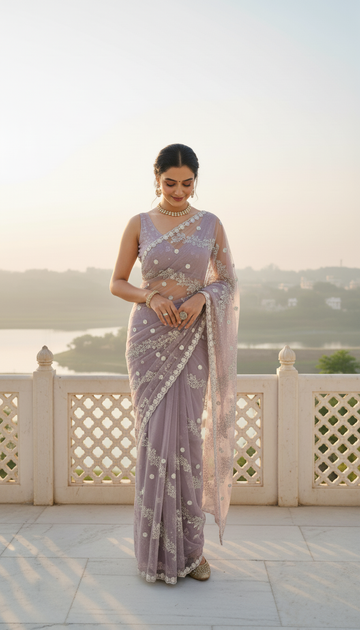 Net Worked Saree | SWA19