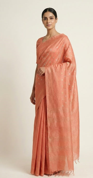 Semi Tussar Saree | ZH1121